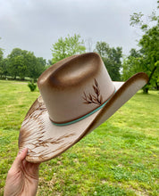 Load image into Gallery viewer, Burned Sunflower Cowboy Hat

