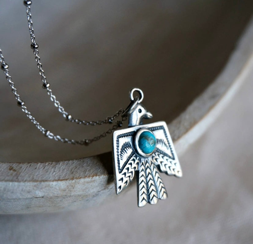 Sterling Silver Thunderbird Necklace