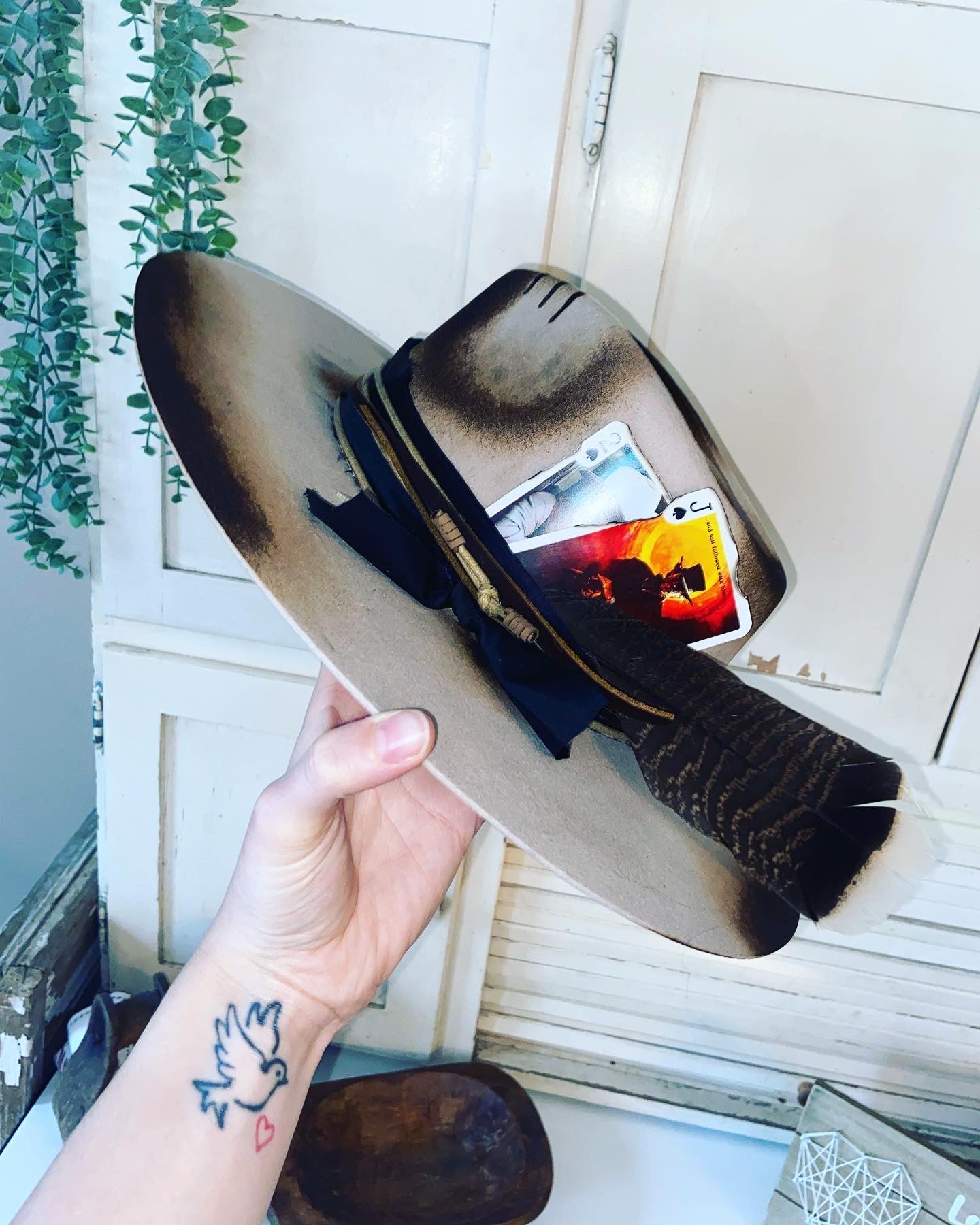 Black Burned Outlaw, Cowboy Hat, Distressed hat, Western Hat